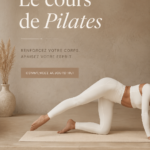 Une femme faisant du Pilates dans un salon lumineux, pratiquant des exercices de respiration.
