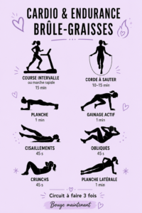 Image d'une femme faisant du cardio à la maison, illustrant l'efficacité de l'entraînement.