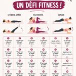 Femme s'entraînant à la maison dans le cadre d'un défi fitness.