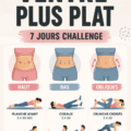 Femme pratiquant des exercices pour un ventre plat dans un cadre chaleureux, représentant un défi de 7 jours.