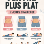 Femme pratiquant des exercices pour un ventre plat dans un cadre chaleureux, représentant un défi de 7 jours.