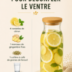 Une bouteille d'eau détox avec des tranches de concombre et de citron, idéale pour un ventre plat.