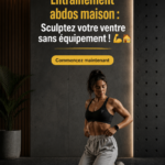 Femme réalisant un entraînement abdos à la maison sans équipement