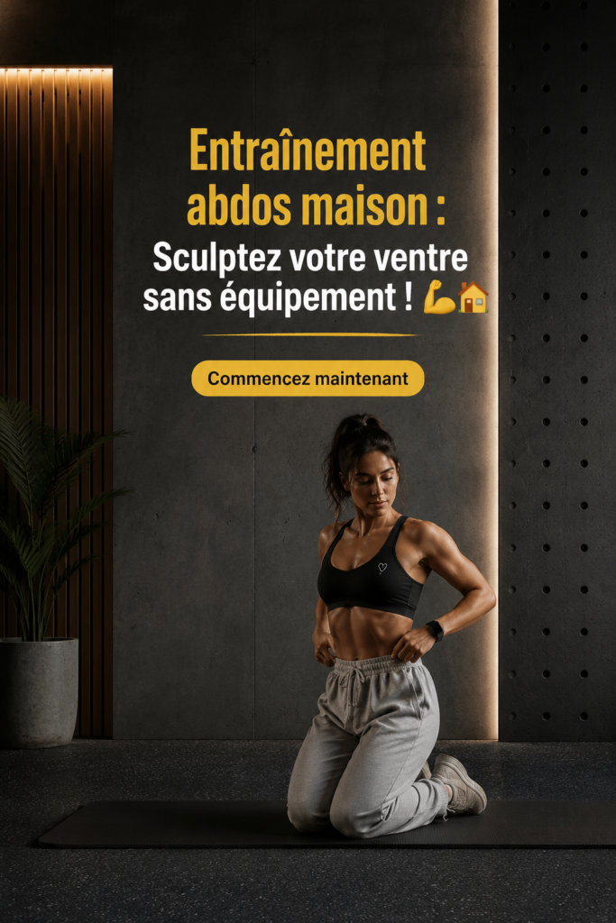 Femme réalisant un entraînement abdos à la maison sans équipement