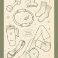 Illustration esthétique d'une femme pratiquant le Pilates dans un environnement zen.