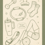 Illustration esthétique d'une femme pratiquant le Pilates dans un environnement zen.