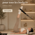 Une femme utilisant une machine de Pilates Reformer dans un studio de fitness.