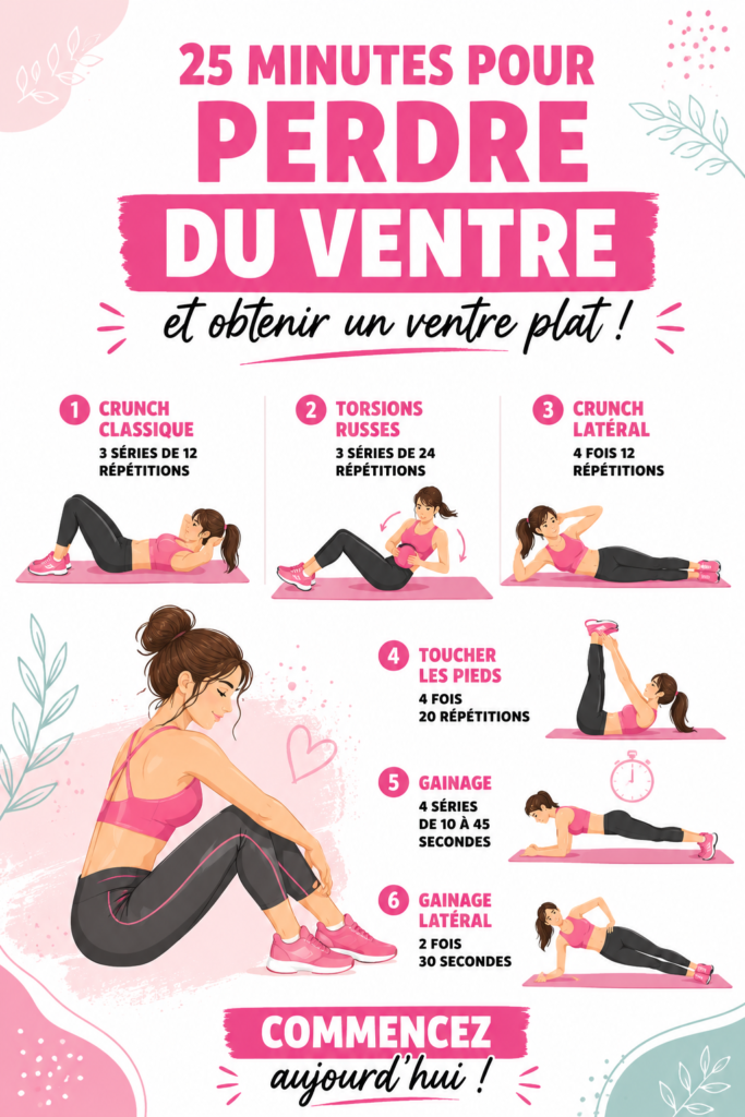 Femme faisant des exercices de yoga pour un ventre plat