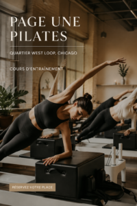 Une femme pratiquant le pilates dans un studio à Chicago
