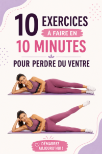 Femme souriante effectuant des exercices de fitness pour perdre du ventre à la maison.