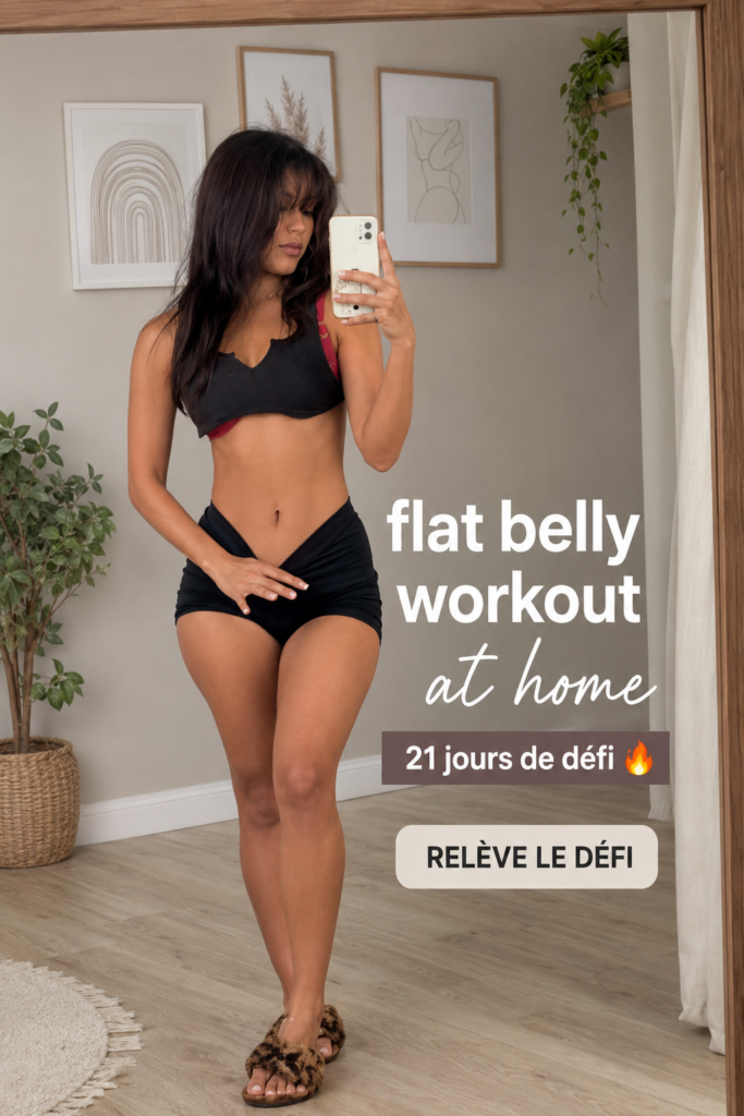 Femme faisant des exercices à la maison pour un ventre plat