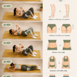 Femme pratiquant des exercices de corps minceur dans son salon