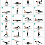 Femme s'entraînant à la maison avec un tapis de yoga et des haltères.