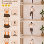 Femme en train de s'entraîner à domicile avec un tapis de sport et des haltères