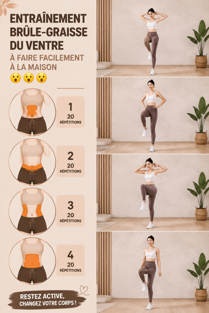 Femme en train de s'entraîner à domicile avec un tapis de sport et des haltères