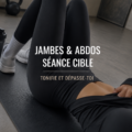 Femme en train de faire des exercices de jambes et abdos à la maison