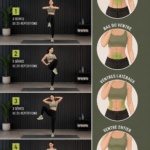 Une femme s'entraînant à la maison avec des équipements de fitness simples.