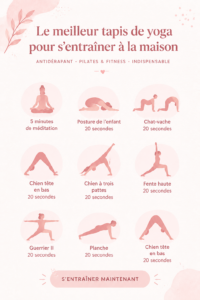 Un joli tapis de yoga dans un salon moderne, prêt pour une séance de yoga à domicile.