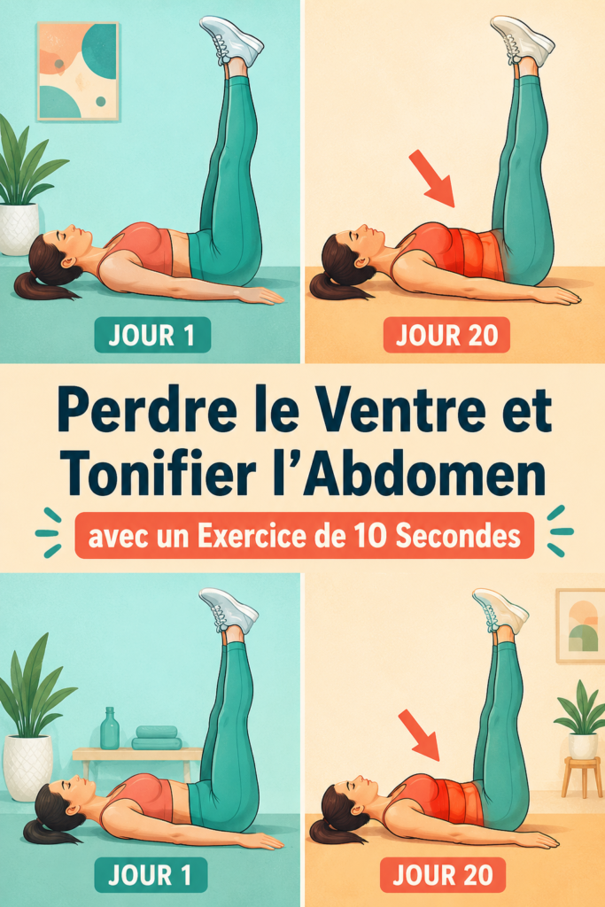 Femme faisant un exercice de 10 secondes pour tonifier l'abdomen.