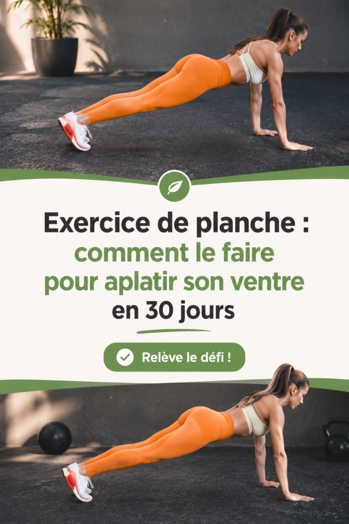 Femme s'exerçant à la planche pour tonifier son ventre.