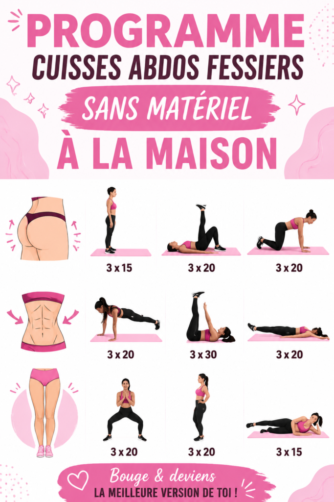 Femmes s'entraînant à la maison avec des exercices cuisses, abdos et fessiers.