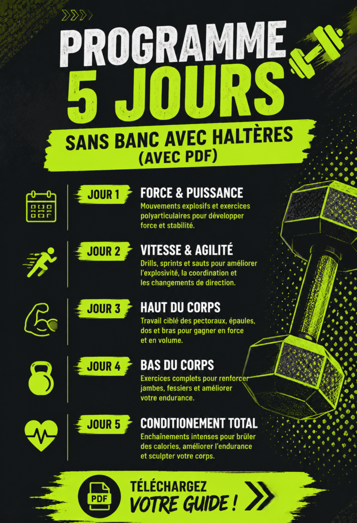 Femme pratiquant un entraînement avec haltères à domicile