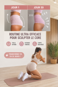 Femme en train de faire des exercices pour sculpter sa taille.