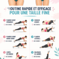 Femme effectuant un exercice simple pour affiner sa taille à la maison.