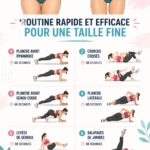 Femme effectuant un exercice simple pour affiner sa taille à la maison.