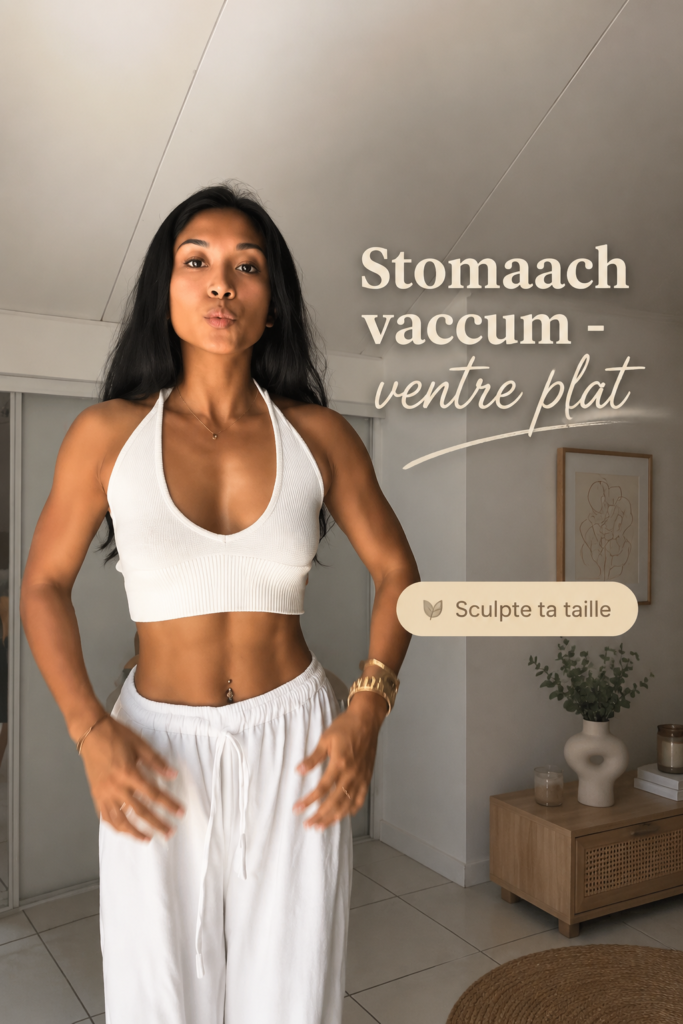 Femme pratiquant la technique du vacuum pour un ventre plat