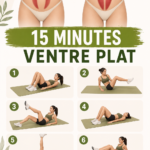Femme faisant des exercices pour avoir un ventre plat en 15 minutes.