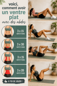 Femme de 35 ans pratiquant des exercices pour des abdos bien définis