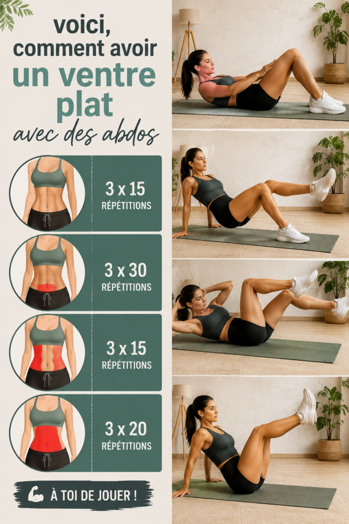 Femme de 35 ans pratiquant des exercices pour des abdos bien définis