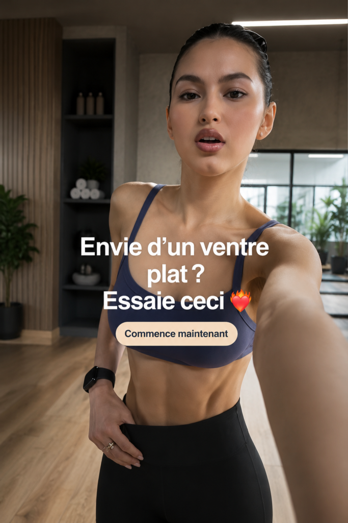 Femme pratiquant une activité physique dans un cadre sain, symbolisant la quête d'un ventre plat.