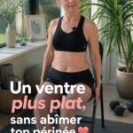 Femme réalisant des exercices doux pour un ventre plus plat tout en préservant son périnée.