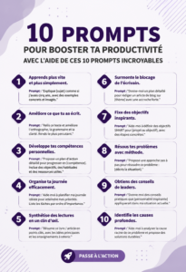 Femme travaillant à son bureau avec des notes sur la productivité