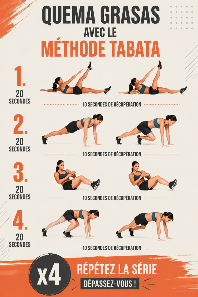 Femme réalisant des exercices de Tabata pour brûler les graisses dans un cadre sportif.