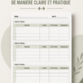Un exemple de carnet d'entraînement créé à l'aide de Word, avec des entraînements bien organisés et des objectifs clairs.