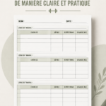 Un exemple de carnet d'entraînement créé à l'aide de Word, avec des entraînements bien organisés et des objectifs clairs.