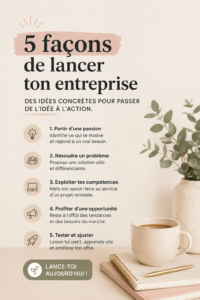 Illustration d'une femme entrepreneur réfléchissant à son projet d'entreprise