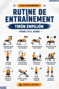 Femme s'entraînant avec des poids dans une salle de gym, représentant une routine d'entraînement efficace.