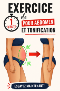 Femme souriante réalisant un exercice de tonification abdominale en 1 minute chez elle