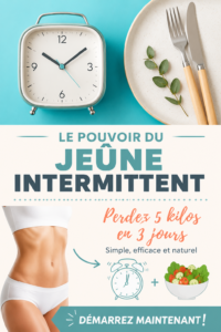 Femme préparant un repas santé tout en suivant un jeûne intermittent.