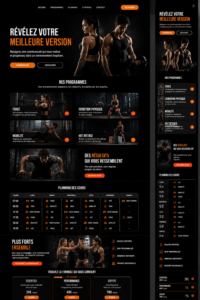 Image d'une page de fitness optimisée sur un écran d'ordinateur