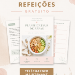 Un exemple de planner de repas gratuit sur une table en bois