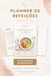 Un exemple de planner de repas gratuit sur une table en bois