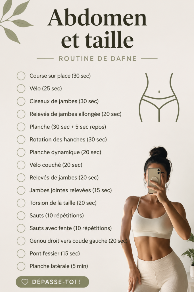 Femme réalisant des exercices pour tonifier son abdomen à la maison
