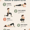 Femme pratiquant des exercices de routine corps complet dans un cadre chaleureux.