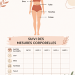 Femme prenant ses mesures corporelles avec un mètre ruban
