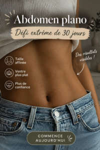 Femme souriante montrant un ventre tonique après 30 jours